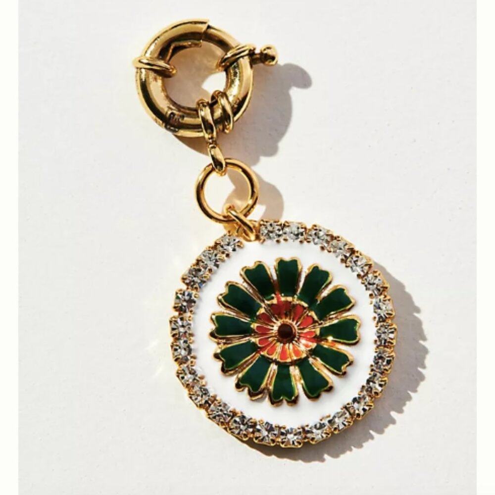 Anthropologie Tova Petals Crystal Charm